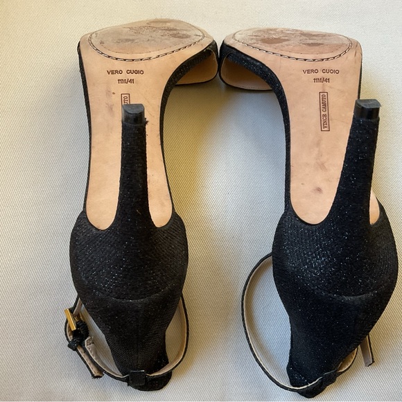 Vince Camuto ‘Court’ Elegant Ankle Strap Sandal Sparkly Black Women’s Size 11M - Picture 5 of 8